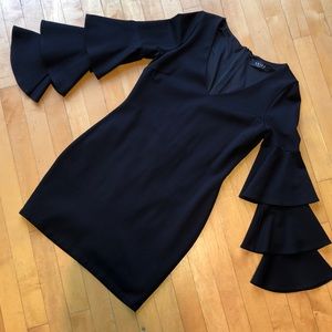 Akira tiered sleeve black dress size large